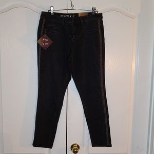 Ava & Viv black tuxedo jeans